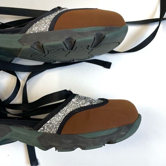 Marni Neoprene And Glitter Lace Up Mary Jane Sneakers - Picture 12 of 16